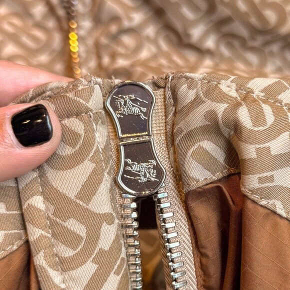 Burberry Beige Monogram Jacquard Down Puffer Coat - Picture 8 of 16